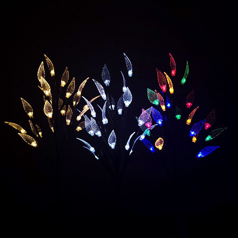 Ray Design LED Stehend Außenleuchte Blatt Solarenergie Schwarz Garten Acryl RGB