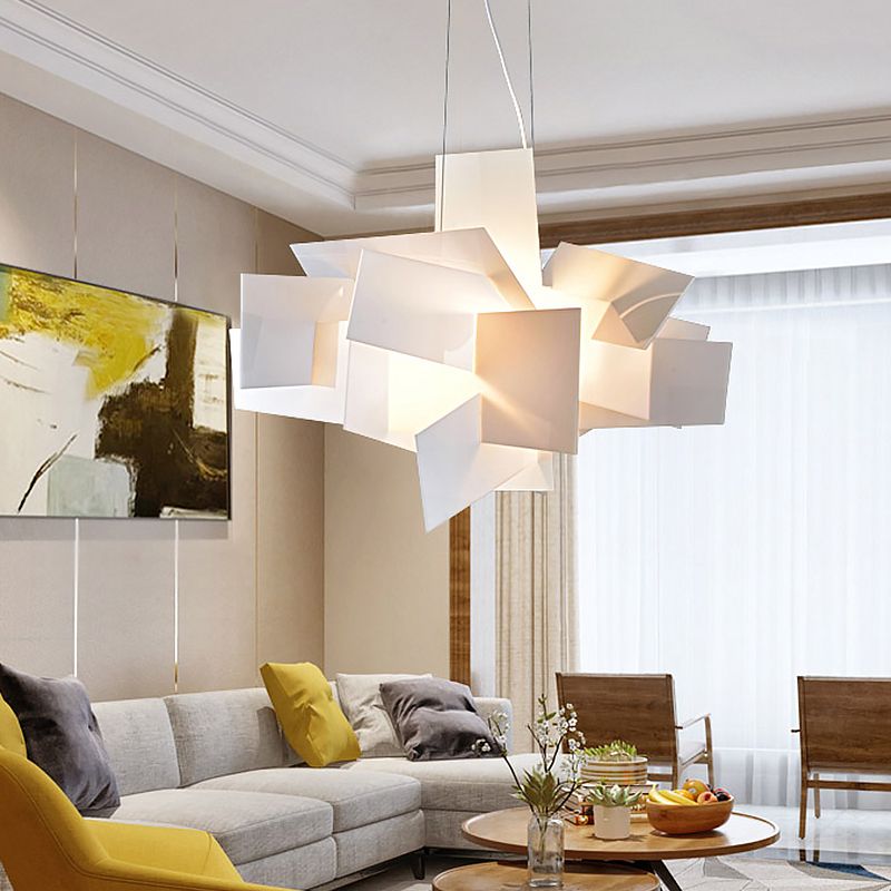 Ritta Design Gespleißt LED Pendelleuchte Weiß&Rot Wohnzimmer Metall&PMMA