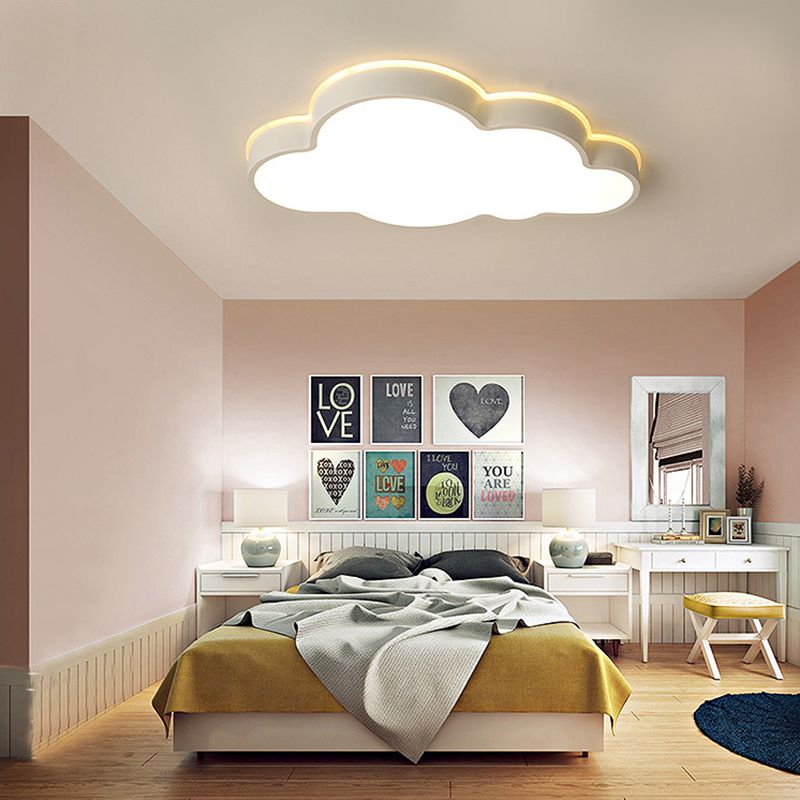 Aria Modern Flush Mount Wolke Deckenleuchte, Weiß, Metall, Schlafzimmer