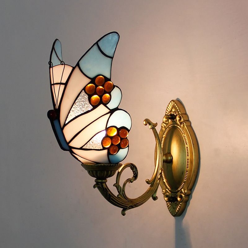 Arisha Künstlerisch LED Schmetterling Wandleuchte Rot/Blau/Mehrfarbig/Hellblau Schlaf/Wohnzimmer/Flur Metall/Glas