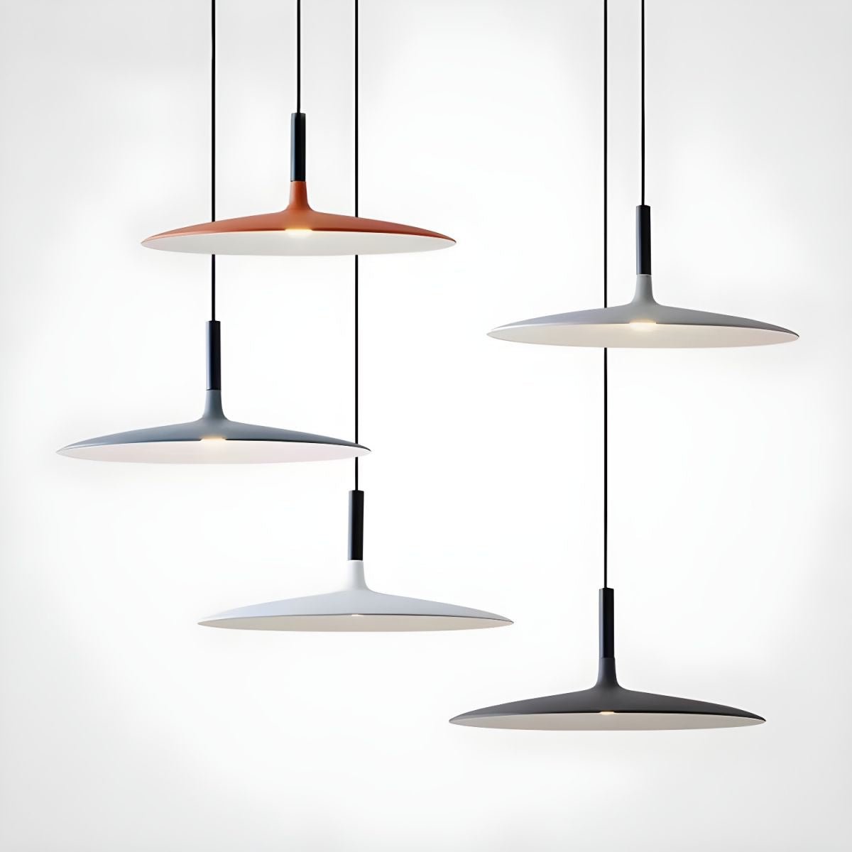 Lustra Pendelleuchte Aluminium Flach Scheibe-Letslighting