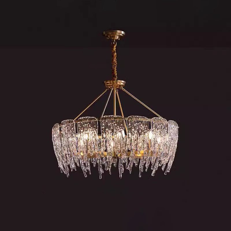 Cathaa Postmoderne Luxus-Kronleuchter "Rectangular Icicle" aus Glas und Kristall-Letslighting