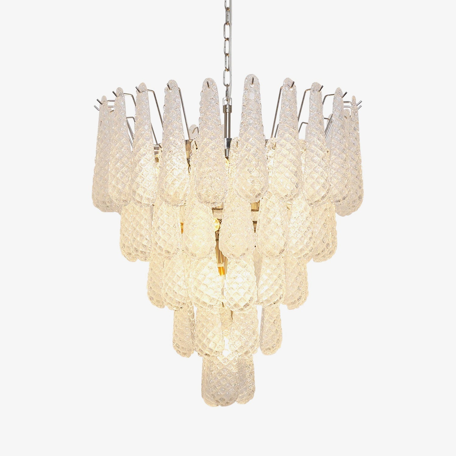 Aurora Chandelier Clear Murano Glass Dewdrop Layered - Neutralighting