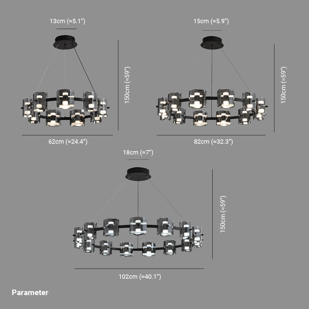 Arisha Pendelleuchte Flammig 9/12/15 , Metall, Schwarz/Gold, Schlafzimmer/Esszimmr