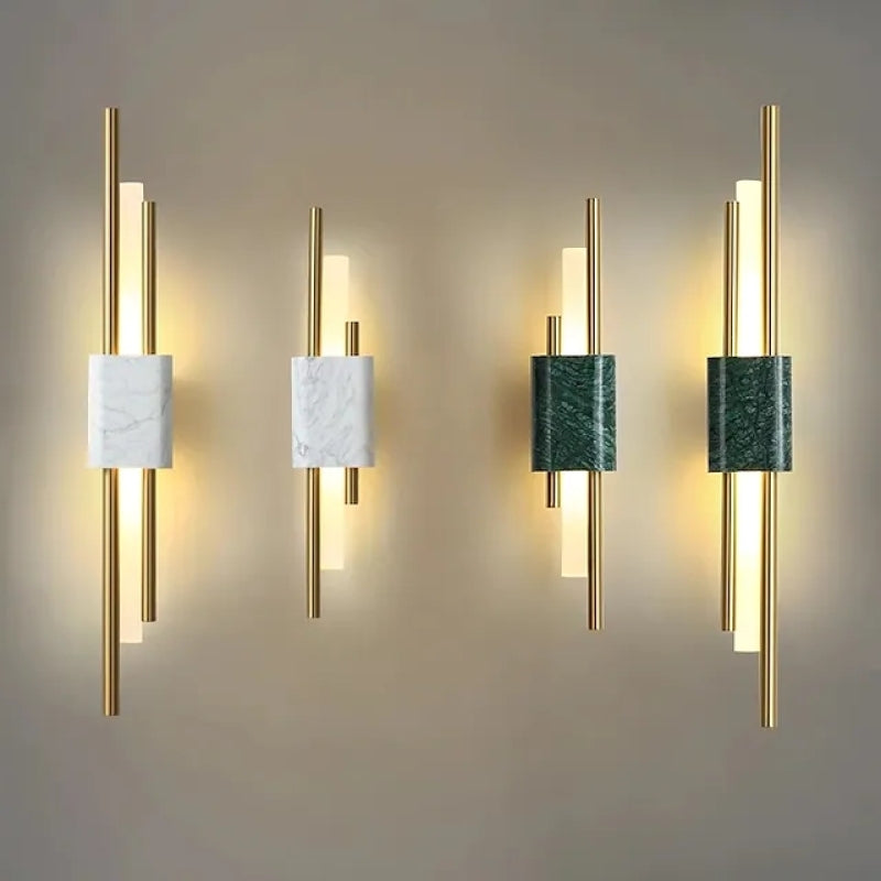 Arisha Modern Linear LED Wandlampe Weiß/Gold/Grün Schlafzimmer Metall