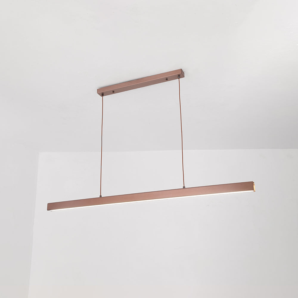 Edge Moderne LED Pendelleuchte Linear Schwarz/Braun Esszimmer Metall
