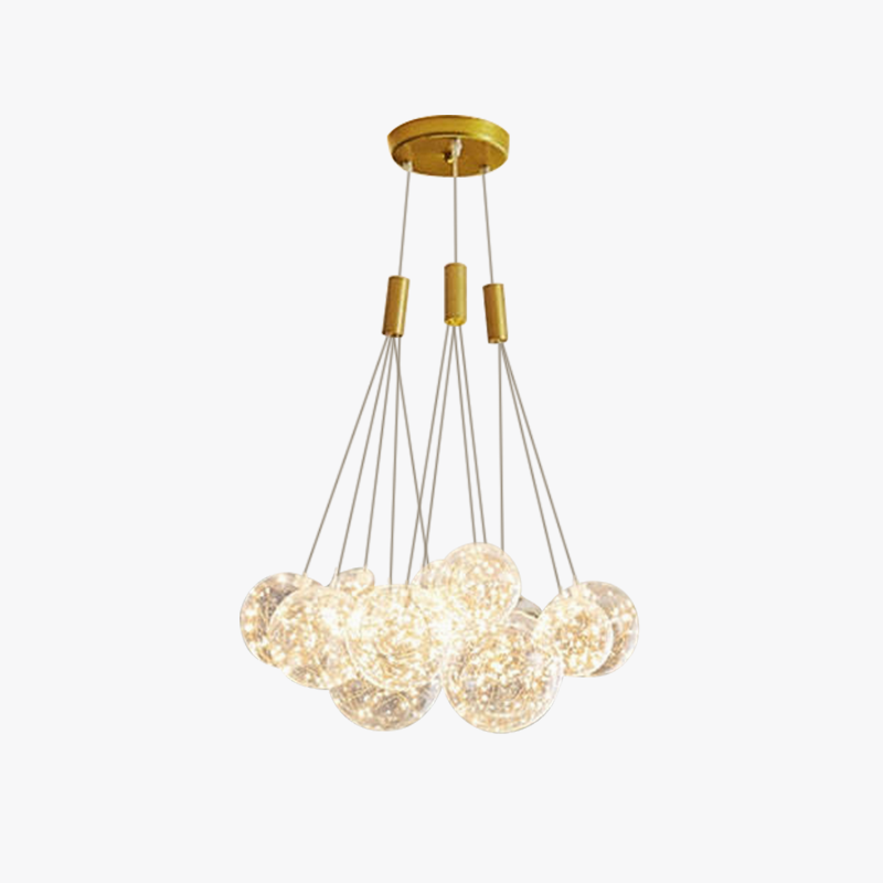 Valentina Modern LED Pendelleuchte Kugel, Esstisch, Glas Metall