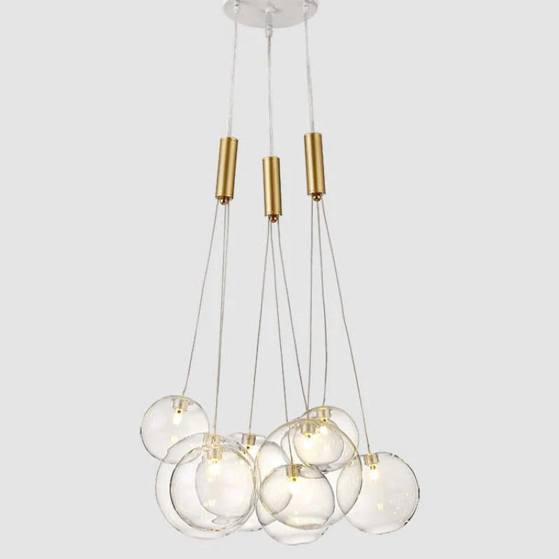 Valentina Modern LED Pendelleuchte Kugel, Esstisch, Glas Metall