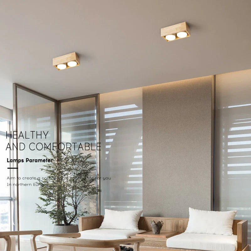 Muto Modern LED Deckenleuchte Platz Wohnzimmer Schlafzimmer Holz Acryl