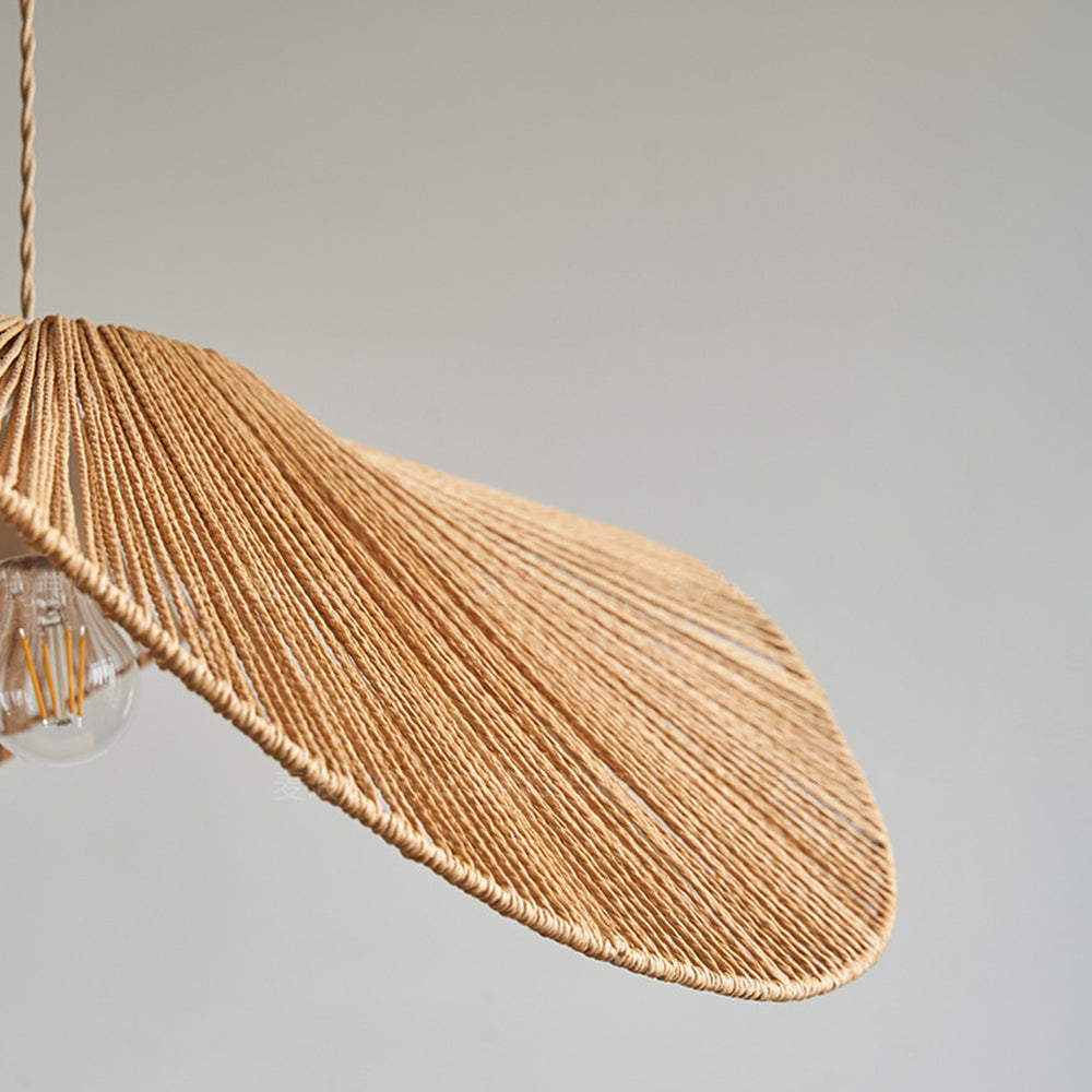 Muto Twine Modern LED Pendelleuchte Braun/Beige Durchmesser Metall/Rattan Schlafzimmer