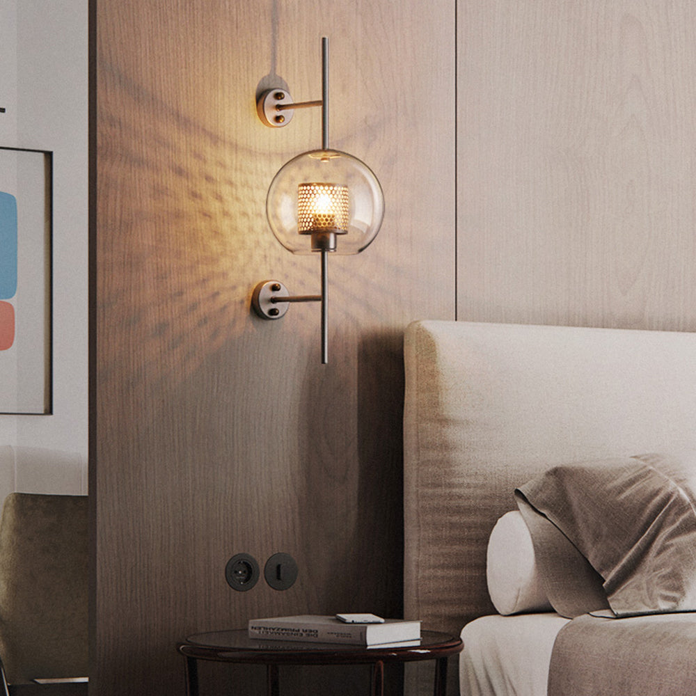 Valentina Industrial LED Wandleuchte Global, Silber/Gold, Innen