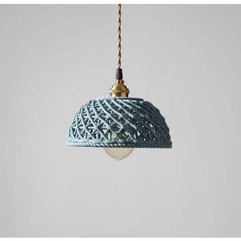 Valentina Moderne LED Pendelleuchte Metall Blau Weiß Schlafzimmer/Küche