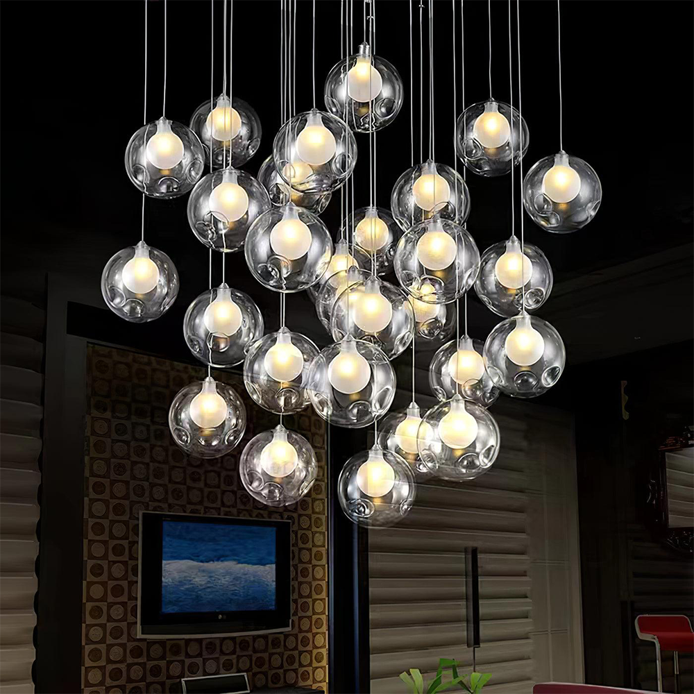 Arisha Mehrfachköpfe Globus Cluster Kronleuchter Glas Wohnzimmer Esszimmer