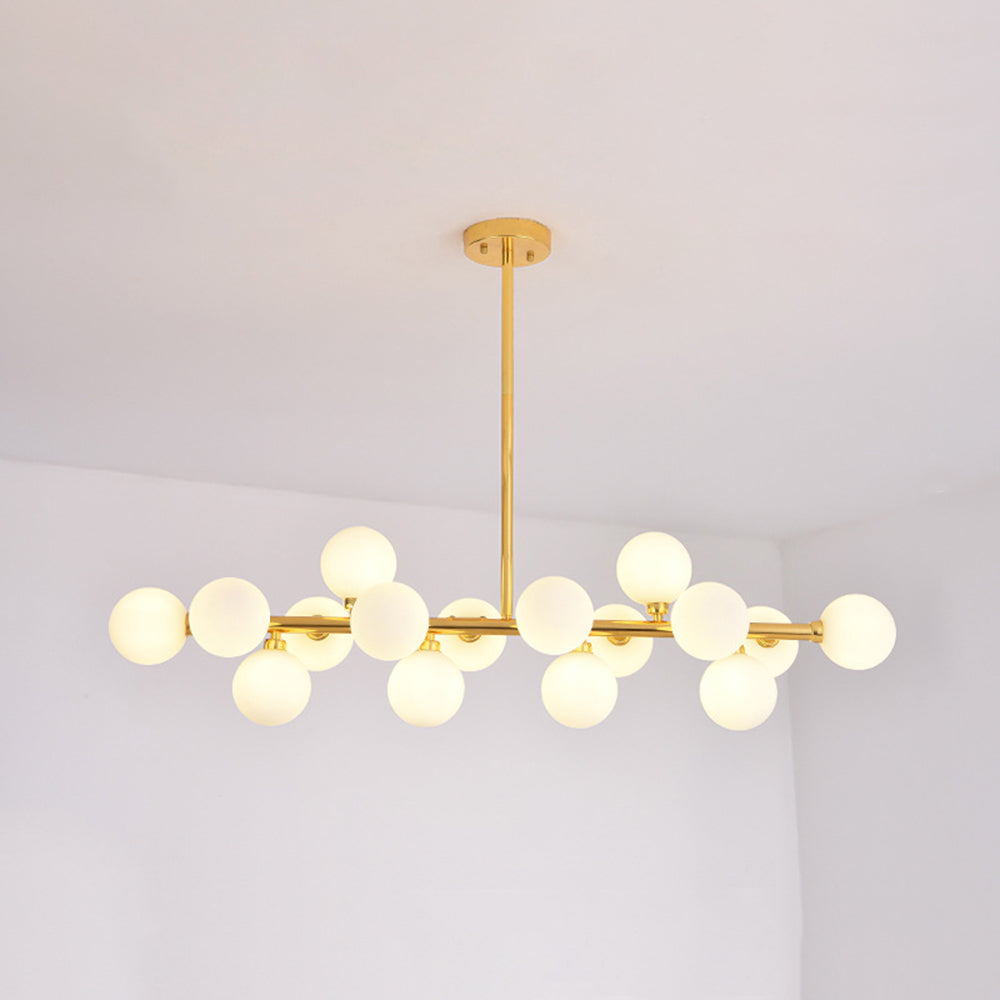 Valentina Design LED Pendelleuchte Schwarz/Gold Glas Ess/Wohnzimmer