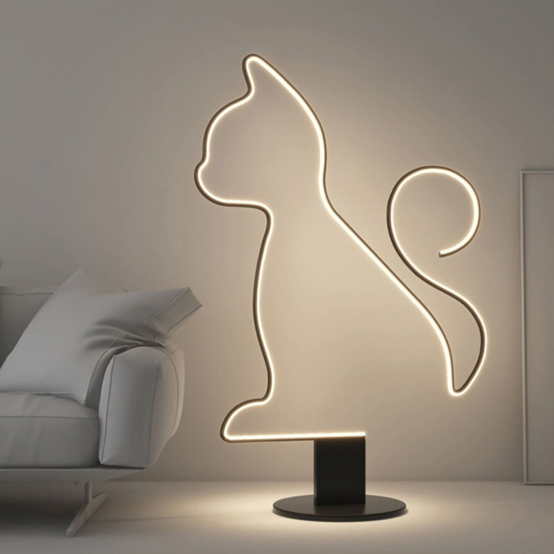 Arisha Modern LED Stehleuchte Katze/Hund Ess/Wohnzimmer Metall-Acryl