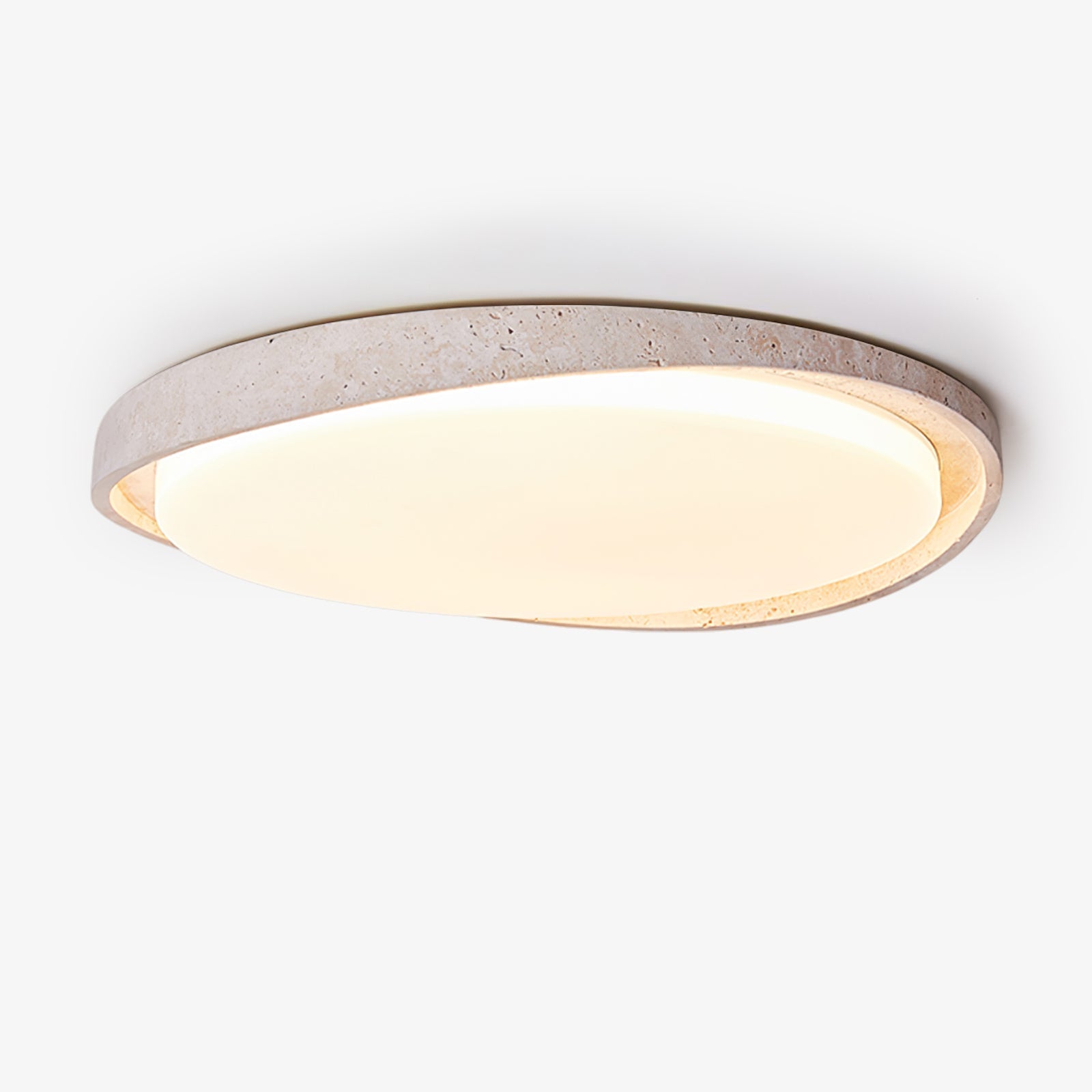 Vanoren Oval Frame Travertine Ceiling Light - Neutralighting