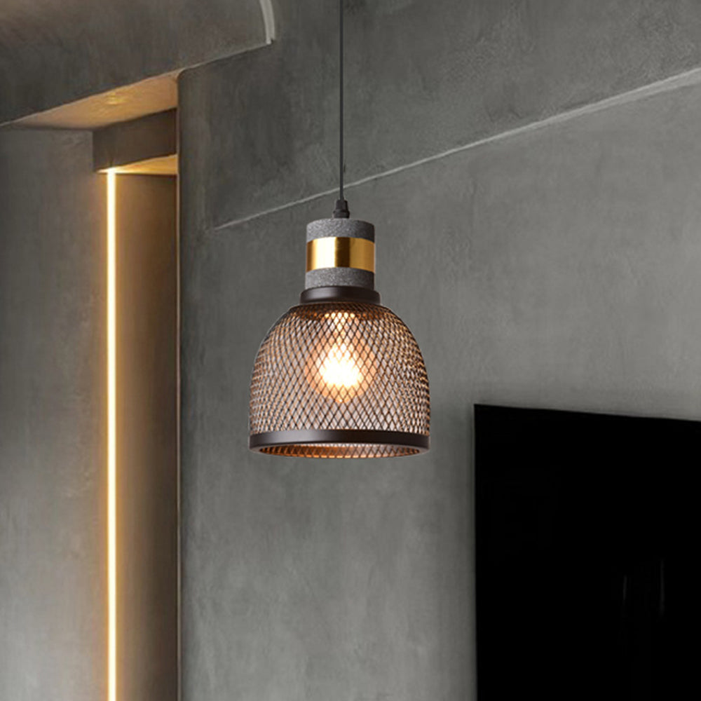 Arisha LED Design Pendelleuchte Wohnzimmer Industrial, Schwarz, Cement Metall