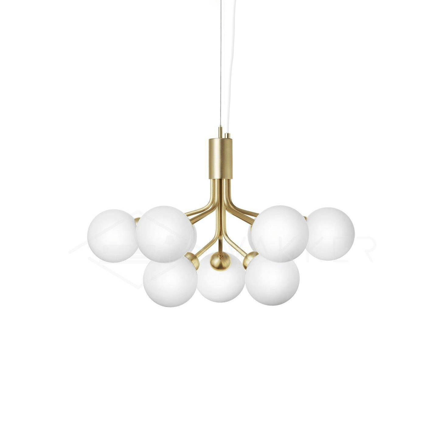Lustra Pendelleuchte Glaskugel Cluster Messing-Letslighting