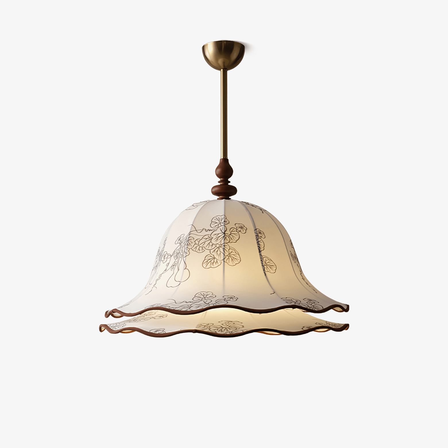 Ilsilis Traditionelle Eleganz Stoff Holz Pendelleuchte-Letslighting