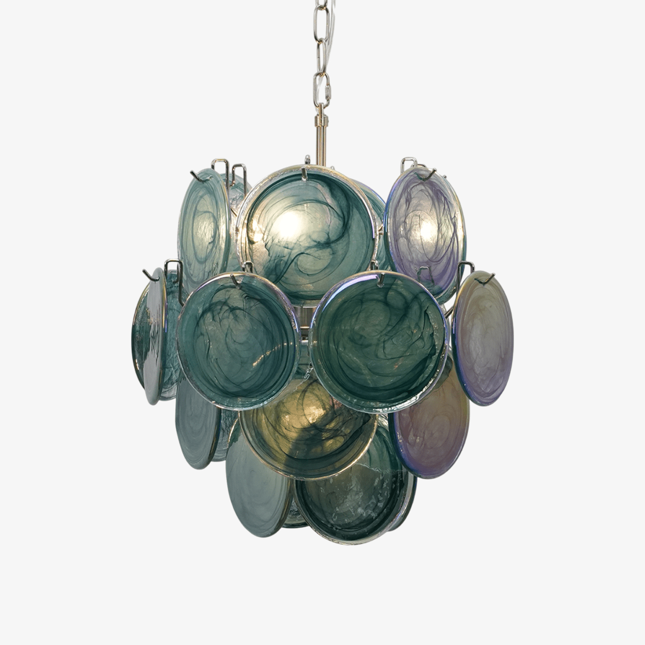 Aurora Chandelier Multicolor Murano Disc Layered Artistic - Neutralighting