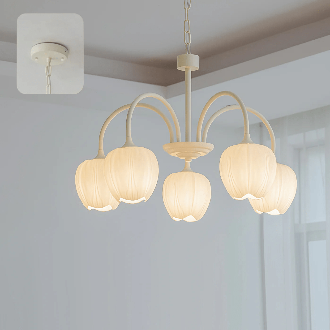 Lustra Kronleuchter Tulip Matcha Glas-Letslighting