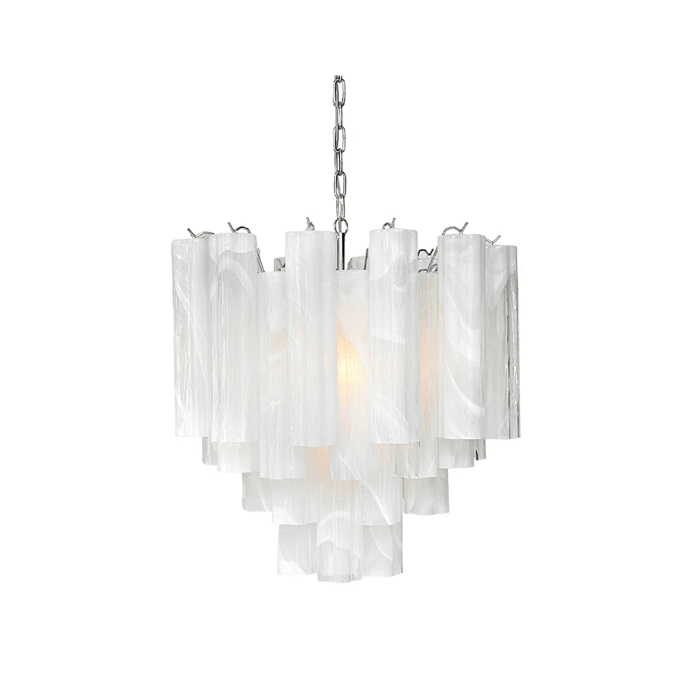 Aurora Chandelier Frosted Glass Tubes Layered Minimalist - Neutralighting