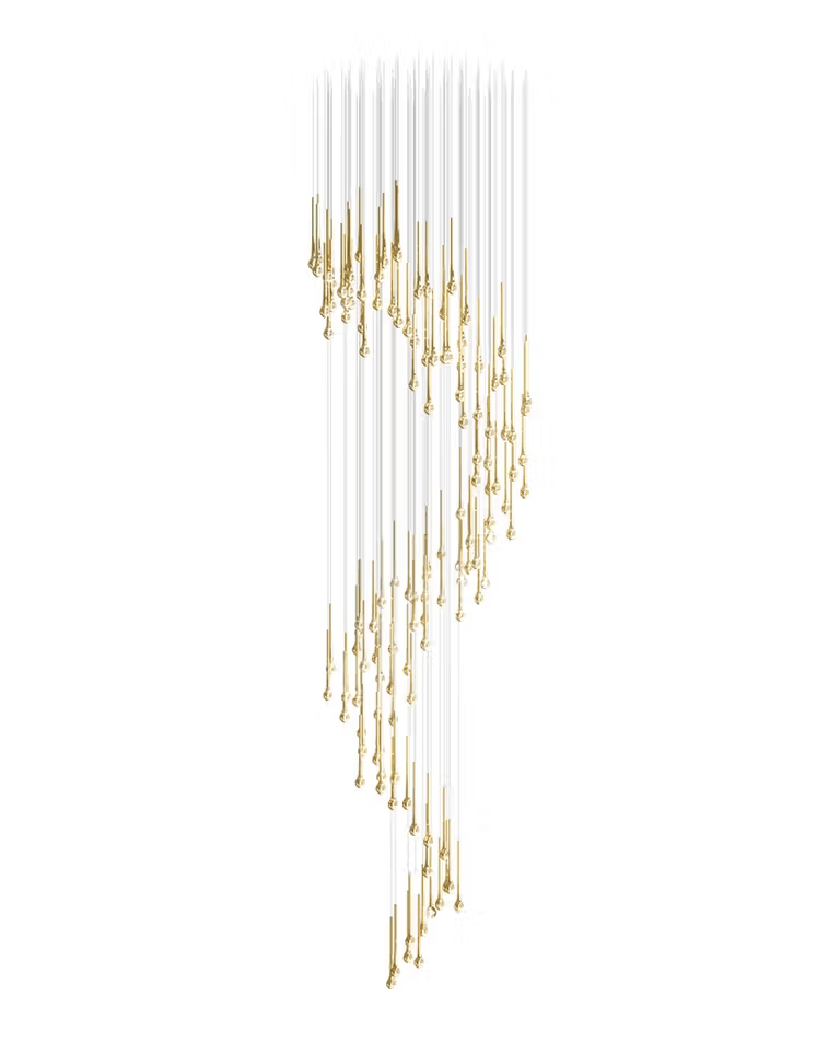Cicarir Kronleuchter aus goldfarbenem Glas mit Farbverlauf-Letslighting