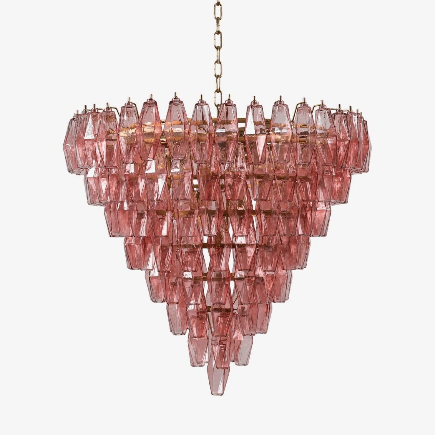 Aurora Chandelier Pink Faceted Glass Layered Vintage - Neutralighting