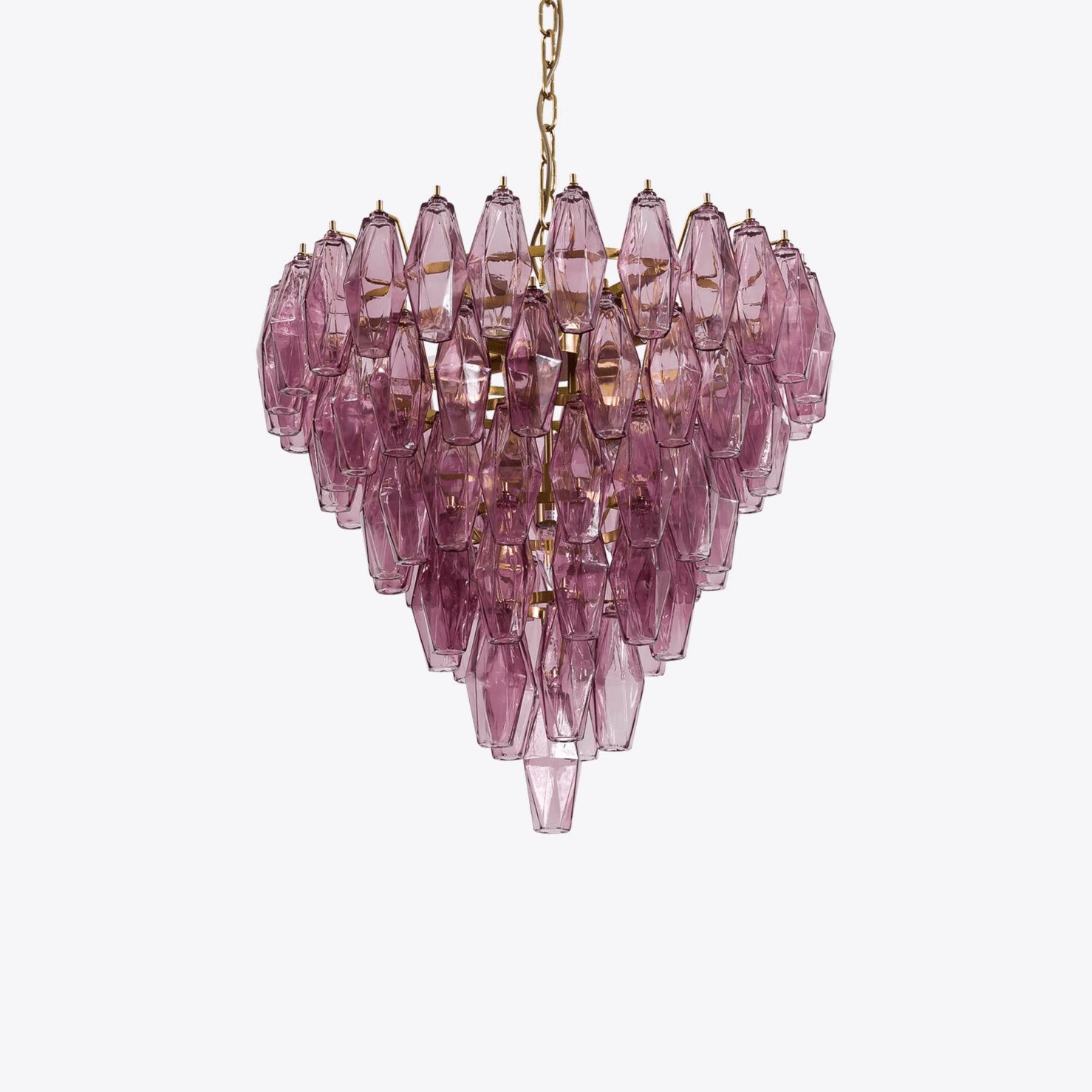 Aurora Chandelier Pink Faceted Glass Layered Vintage - Neutralighting