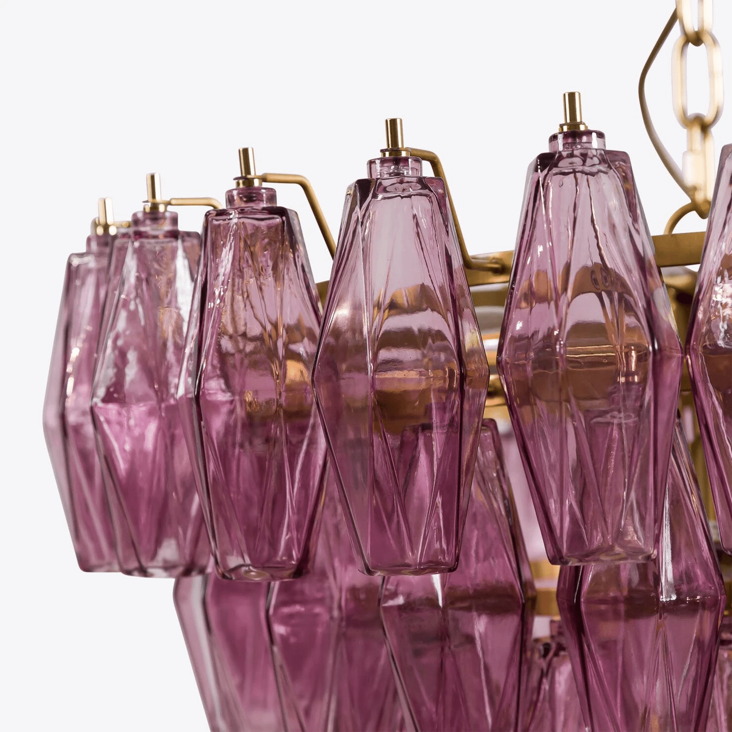 Aurora Chandelier Pink Faceted Glass Layered Vintage - Neutralighting