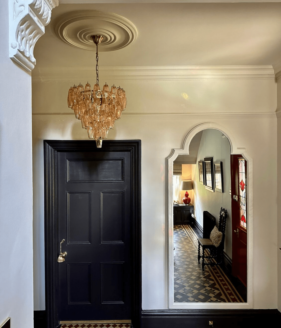 Aurora Chandelier Pink Faceted Glass Layered Vintage - Neutralighting