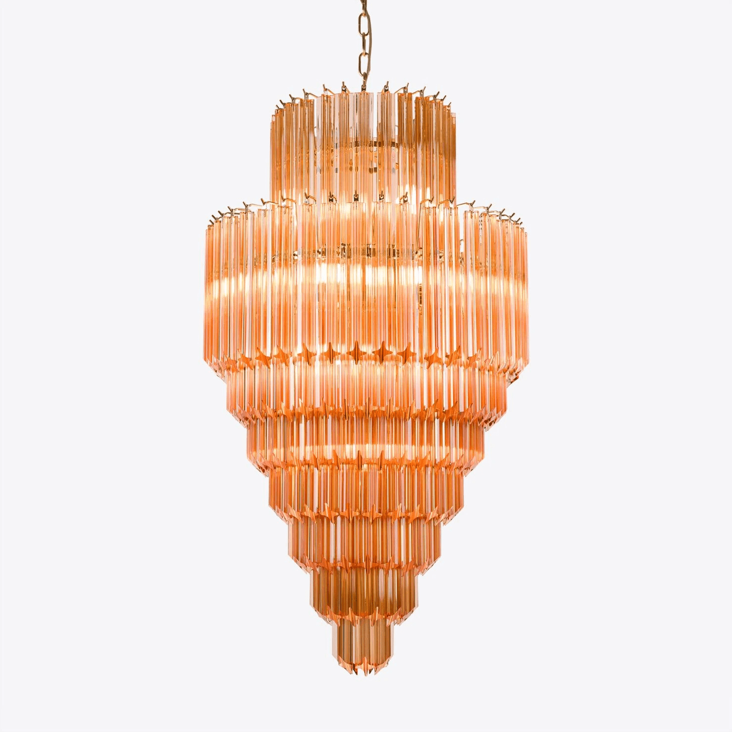 Aurora Chandelier Amber Diamond Glass Layered Retro - Neutralighting