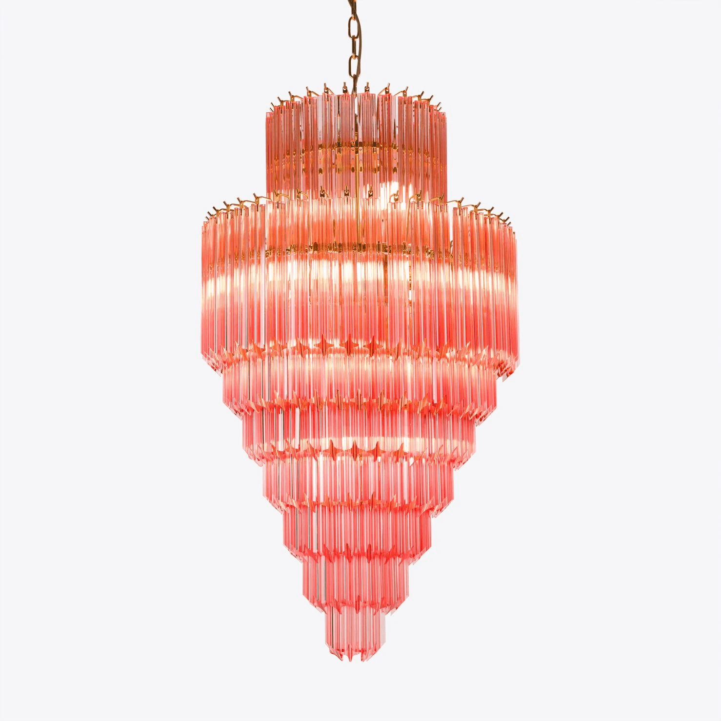 Aurora Chandelier Amber Diamond Glass Layered Retro - Neutralighting
