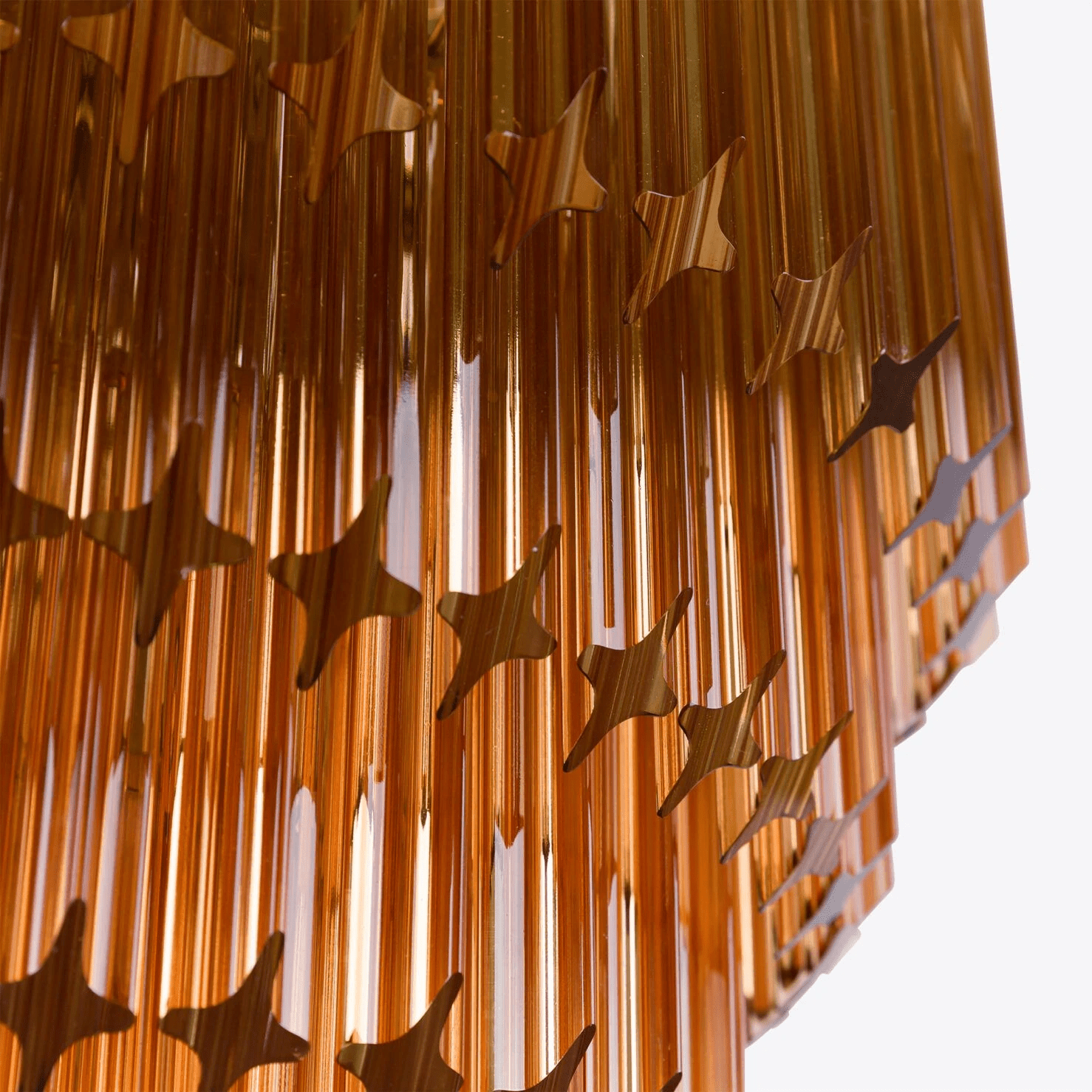 Aurora Chandelier Amber Diamond Glass Layered Retro - Neutralighting