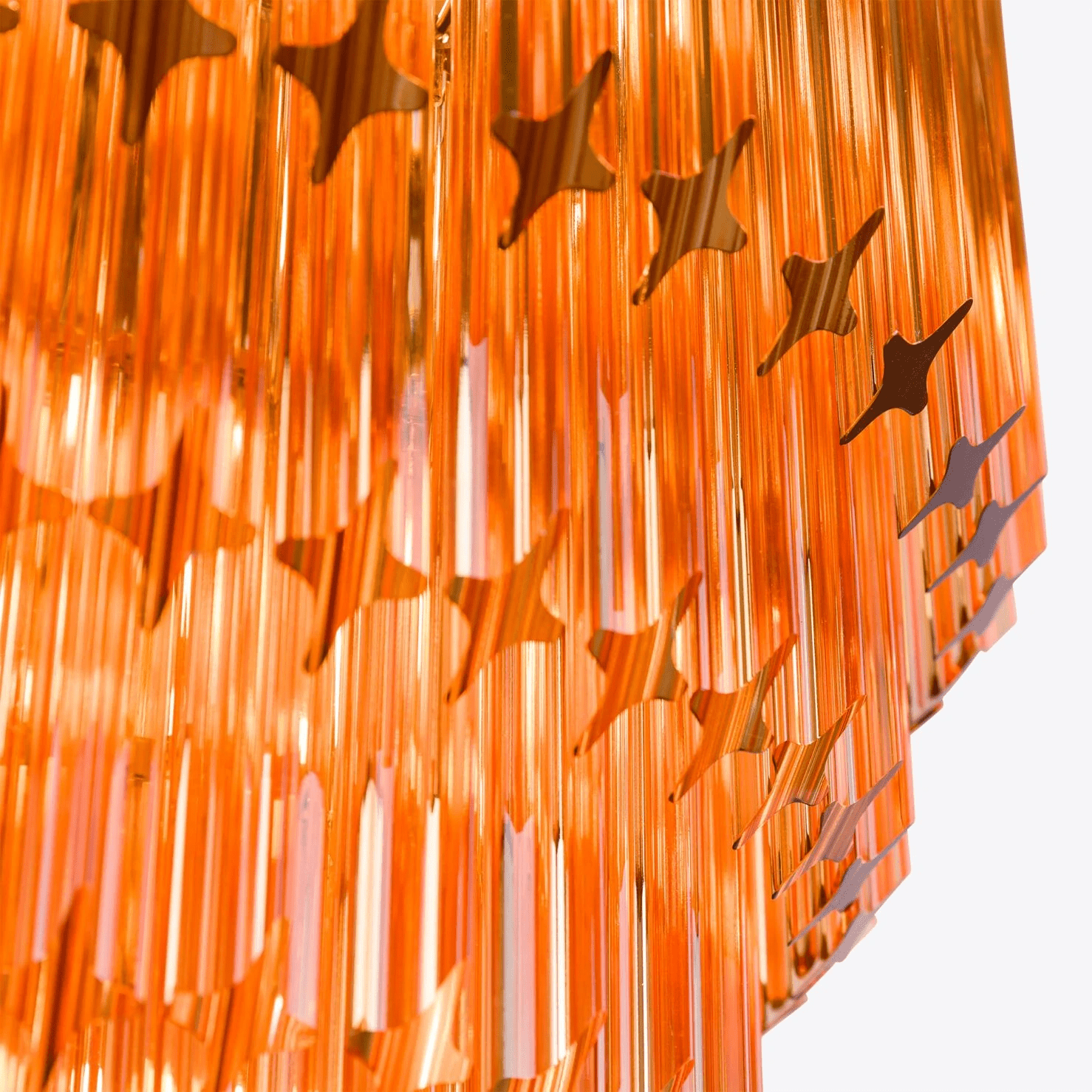 Aurora Chandelier Amber Diamond Glass Layered Retro - Neutralighting