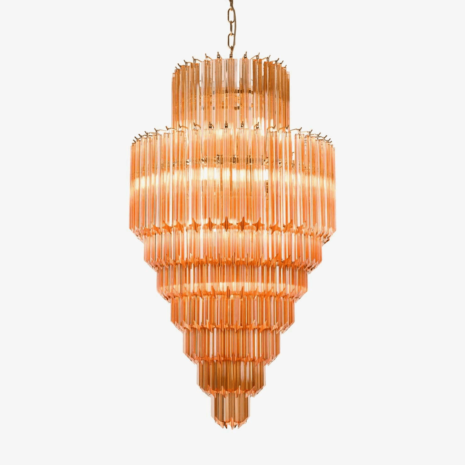Aurora Chandelier Amber Diamond Glass Layered Retro - Neutralighting