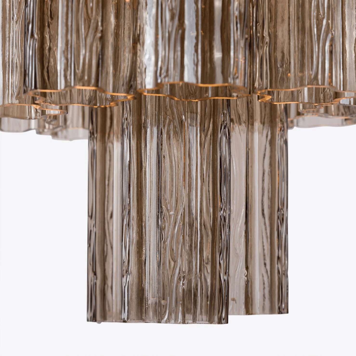 Aurora Chandelier Five Tier Fluted Glass Grande Mid Century - Neutralighting