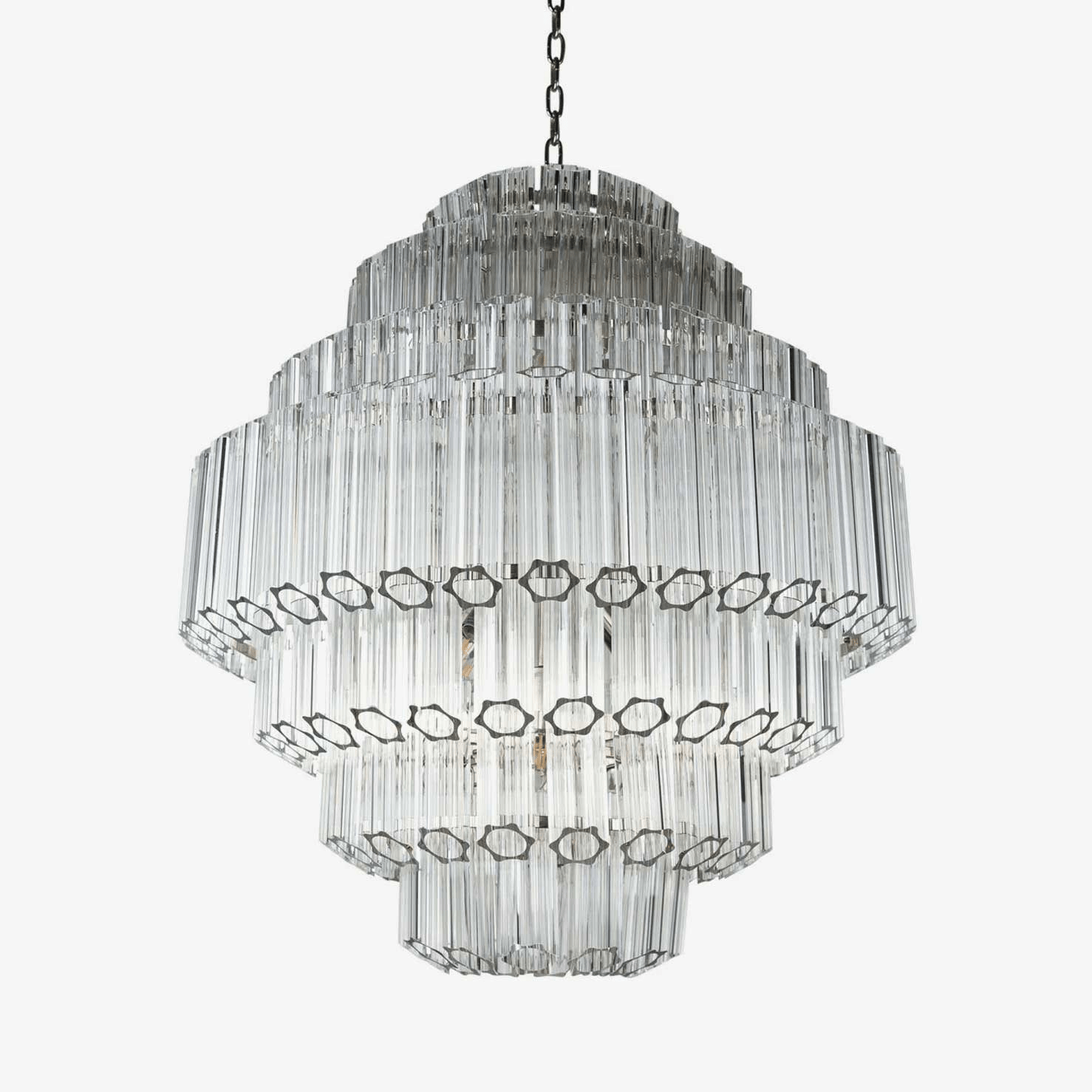 Aurora Chandelier Clear Glass Tube Layered Grande Vintage - Neutralighting