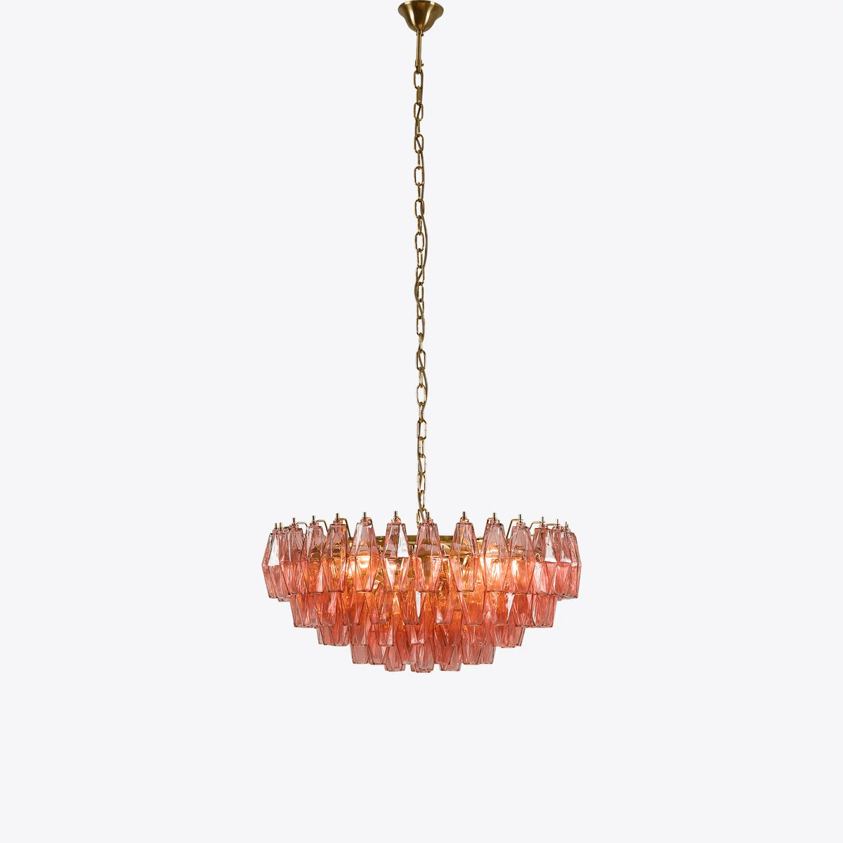 Aurora Chandelier Pink Polygon Glass Tiered Modern Artistic - Neutralighting