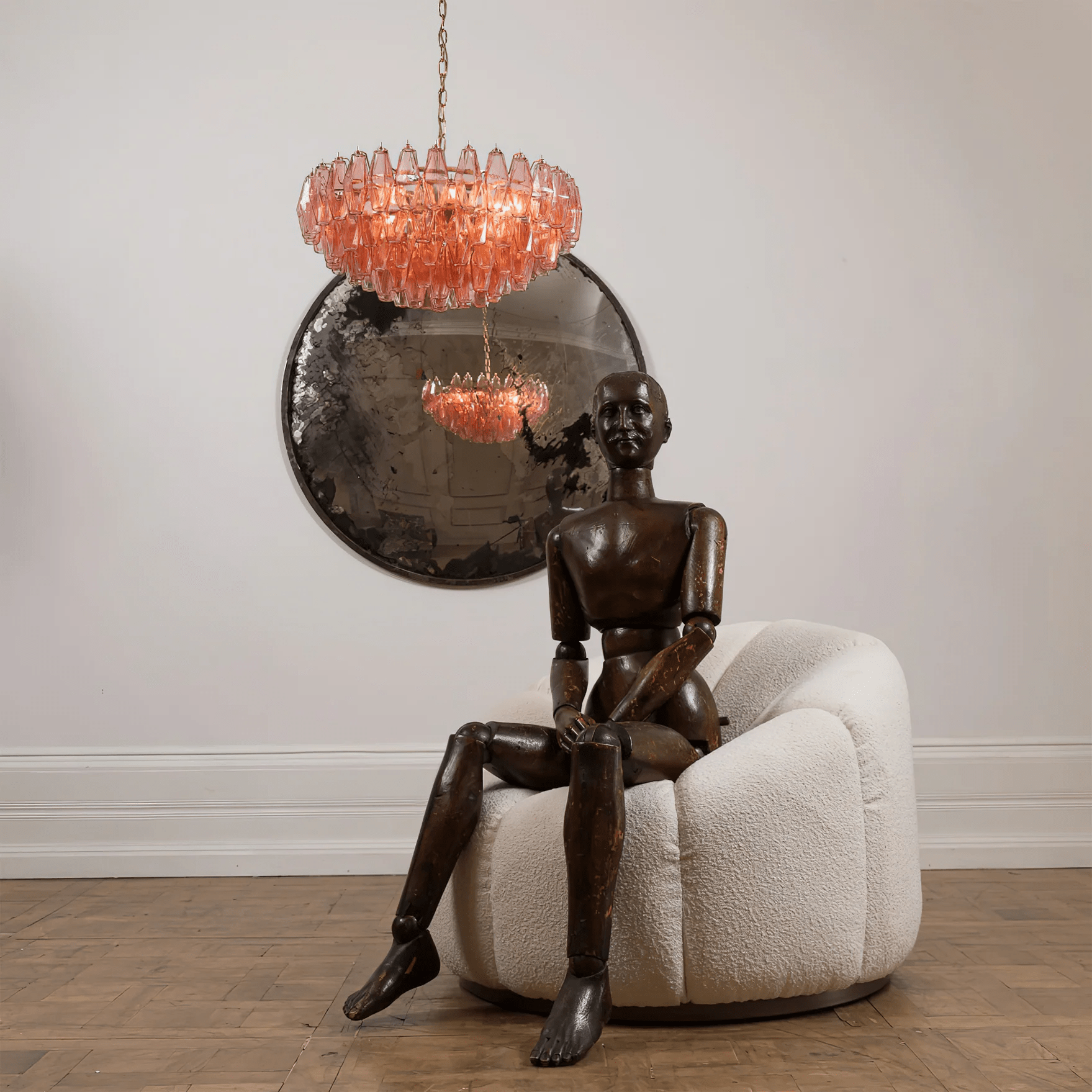 Aurora Chandelier Pink Polygon Glass Tiered Modern Artistic - Neutralighting