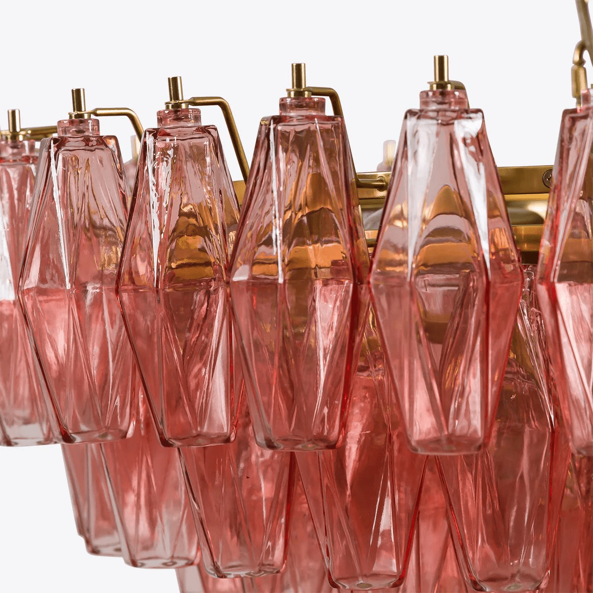 Aurora Chandelier Pink Polygon Glass Tiered Modern Artistic - Neutralighting