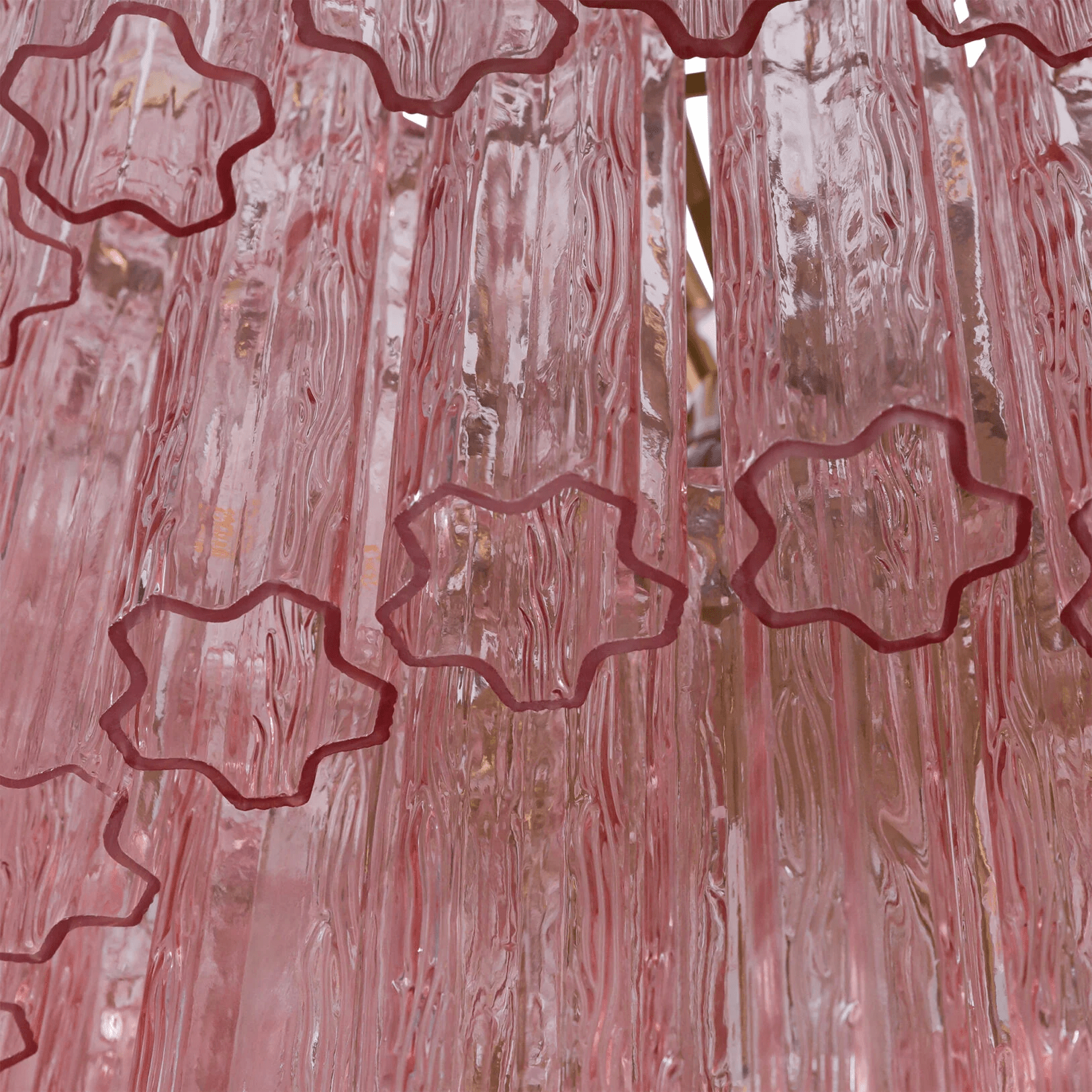 Aurora Chandelier Pink Prism Glass Layered Elegant - Neutralighting