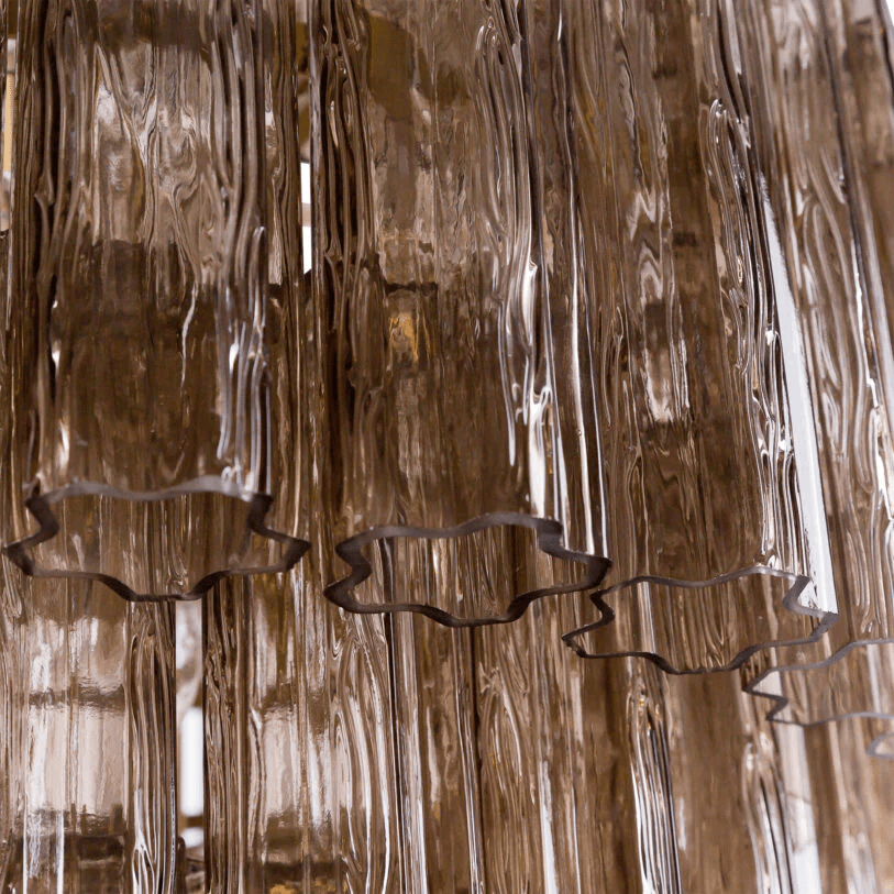 Aurora Chandelier Pink Prism Glass Layered Elegant - Neutralighting