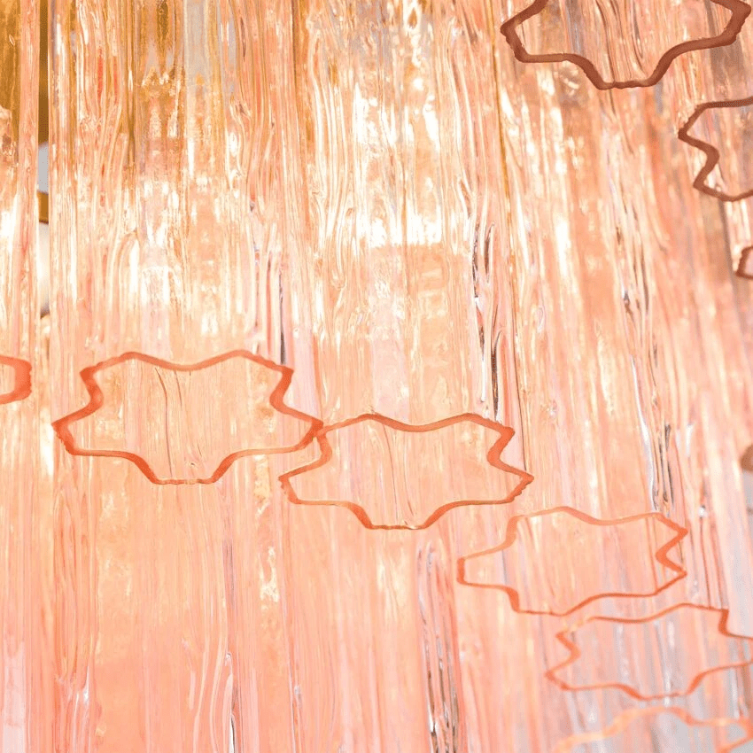 Aurora Chandelier Five Tier Fluted Glass Tube Mid Century - Neutralighting