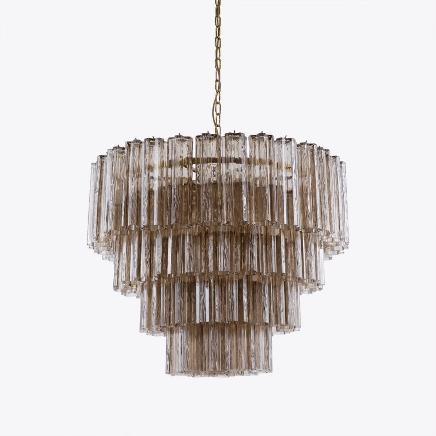 Aurora Chandelier Four Tier Fluted Glass - Neutralighting