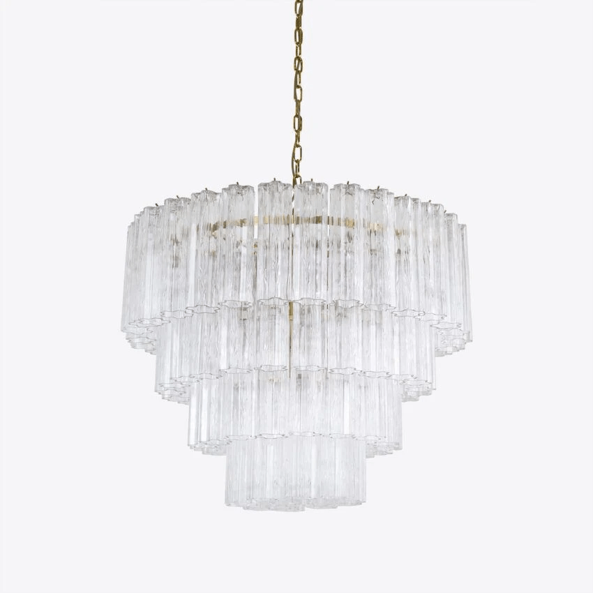Aurora Chandelier Four Tier Fluted Glass - Neutralighting