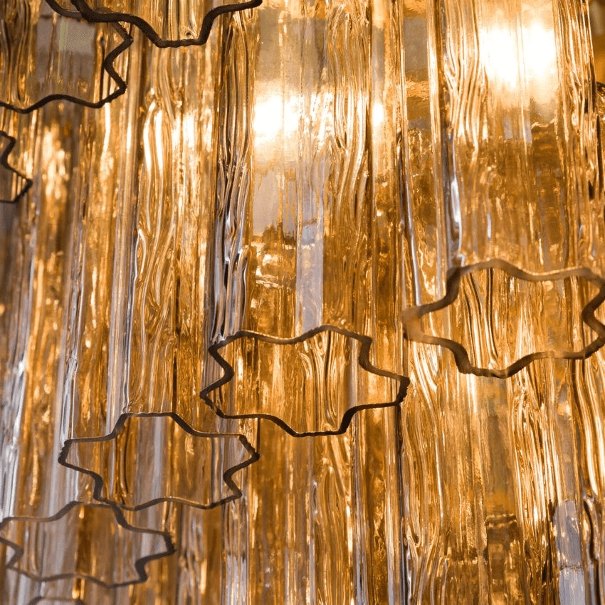 Aurora Chandelier Four Tier Fluted Glass - Neutralighting