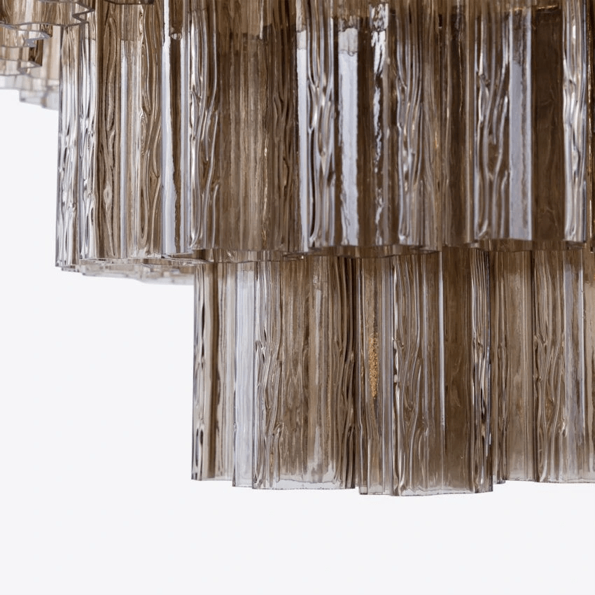 Aurora Chandelier Four Tier Fluted Glass - Neutralighting