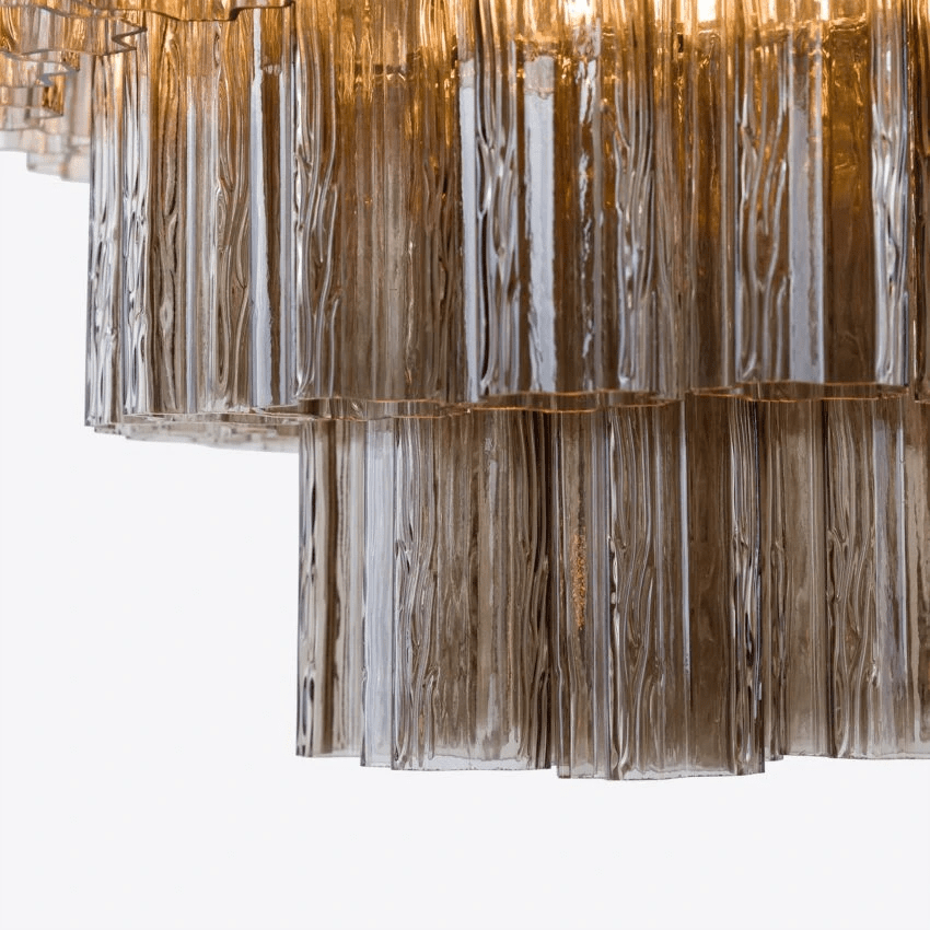 Aurora Chandelier Four Tier Fluted Glass - Neutralighting