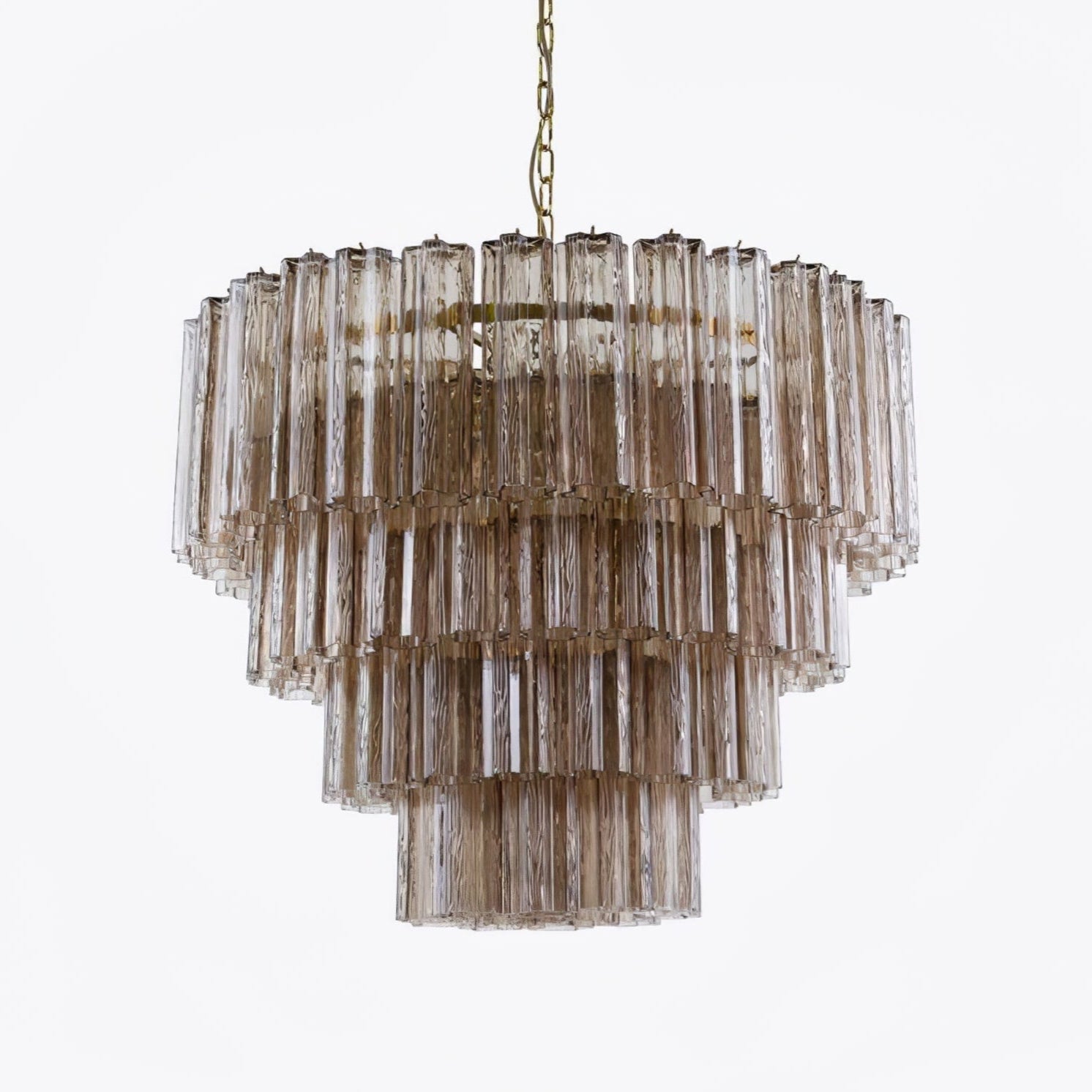 Aurora Chandelier Four Tier Fluted Glass - Neutralighting